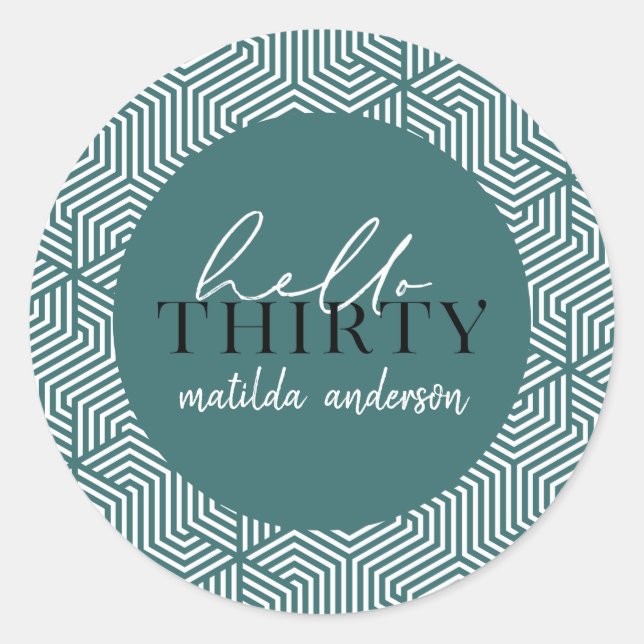 Hello thirty 30th birthday stickers (Front)