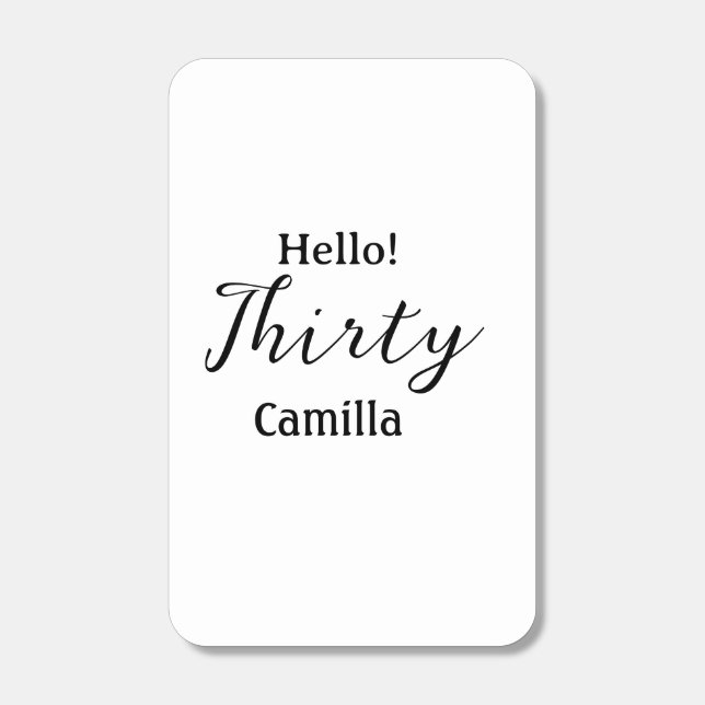 Hello thirty birthday name simple minimal elegant  matchboxes (Front)