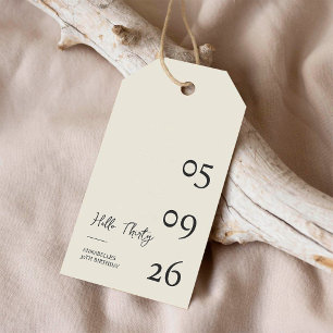 Hello Thirty Minimal Modern 30th Birthday Gift Tags