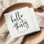 Hello Thirty Minimalist 30th Birthday Party Napkins<br><div class="desc">These are Hello Thirty Minimal Minimalist Black White 30th Birthday Party Paper Napkins!</div>