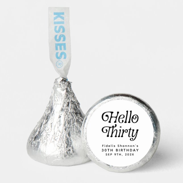 Hello Thirty Retro 30th Birthday Hershey®'s Kisses® (Front)