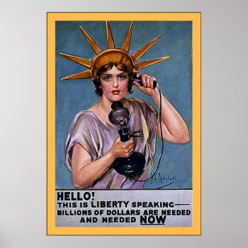 Hello! This Is Liberty~vintage World War 1 Poster by VintageFactory at Zazzle