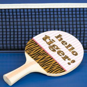 Hello Tiger! Fun Tiger Print Quote Ping-Pong Paddle