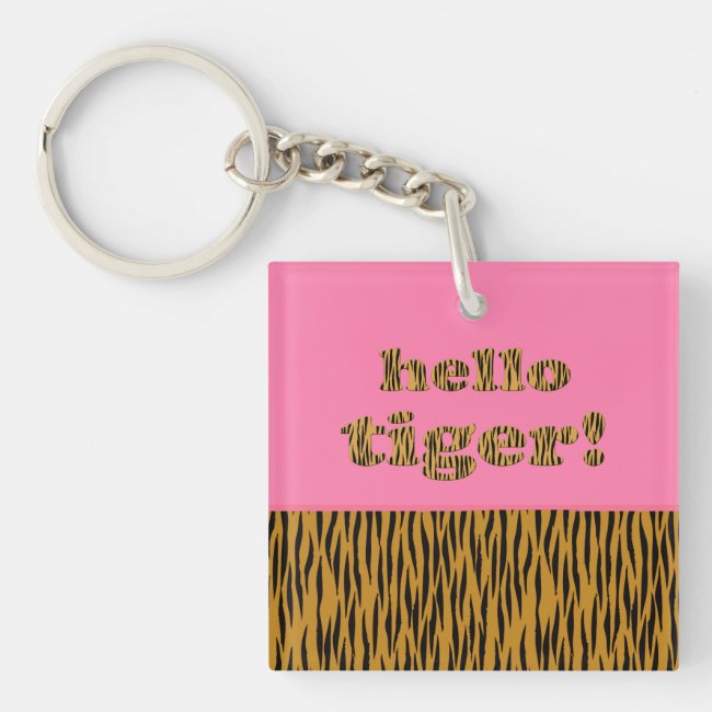 Hello Tiger! | Pink Fun Quote Tigerprint