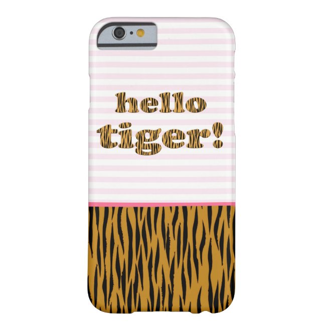 Hello Tiger! Pink Stripes & Tigerprint iPhone case