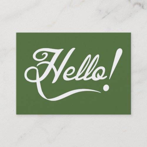Hello _  Tree Top Business Card