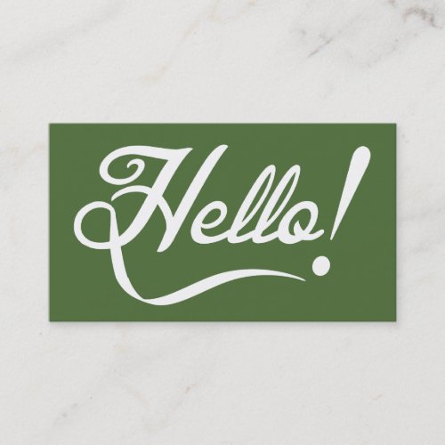 Hello _  Tree Top Business Card