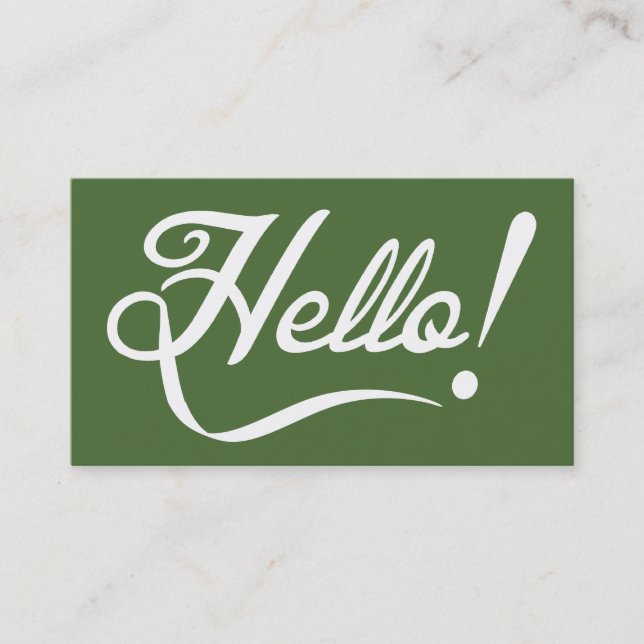 Hello -  Tree Top Business Card (Front)