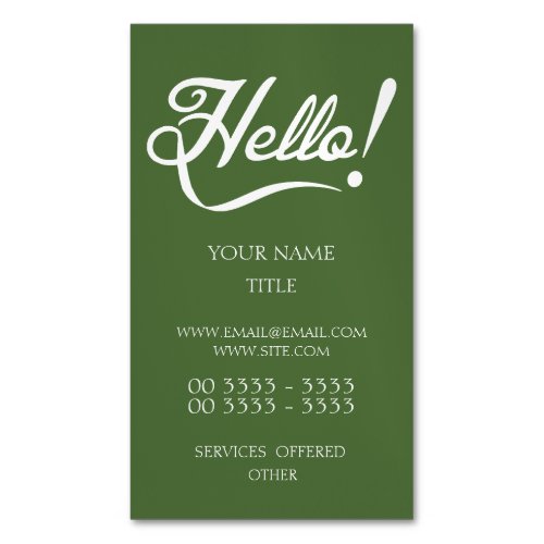 Hello _  Tree Top Magnetic Business Card