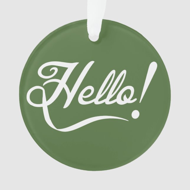 Hello -  Tree Top Ornament (Front)