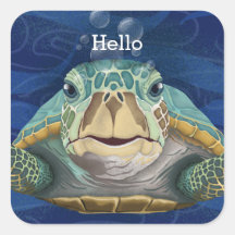 Hello Turtle Customizable Sticker