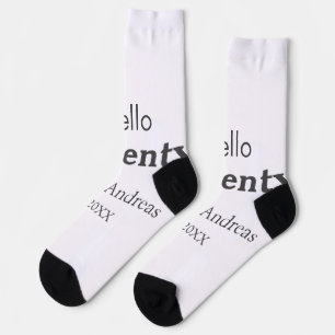 Hello twenty birthday add name est. Add year minim Socks