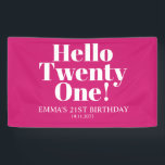 Hello Twenty One Hot Pink 21st Birthday Party   Banner<br><div class="desc">Hello Twenty One Hot Pink 21st Birthday Party Banner... 
Hello Twenty One Hot Pink 21st Birthday Party Banner...  Say Hello to Twenty One in a sassy style! Be the hottest topic of the town with our fabulous Hot Pink 21st Birthday Party Banner... </div>