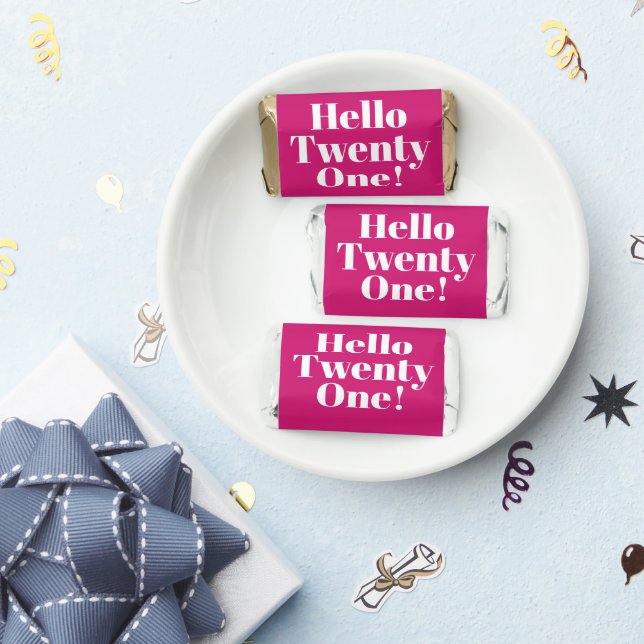 Hello Twenty One Hot Pink 21st Birthday Party Hershey's Miniatures (Party)