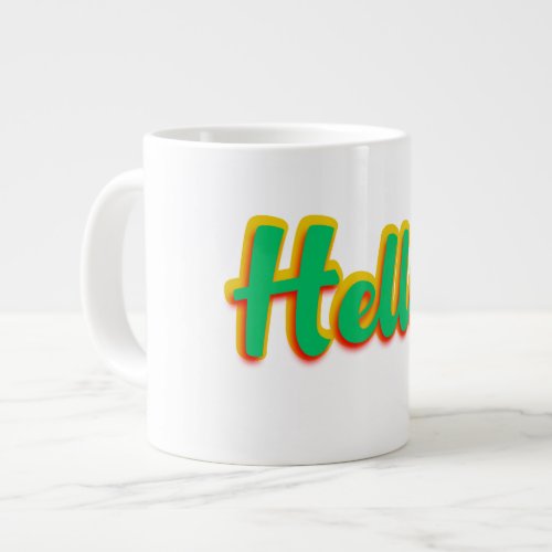 Hello Typography Giant Coffee Mug