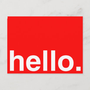 HELLO Typography Greeting Postcard