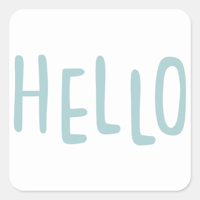 Hello Typography  Square Sticker (Front)