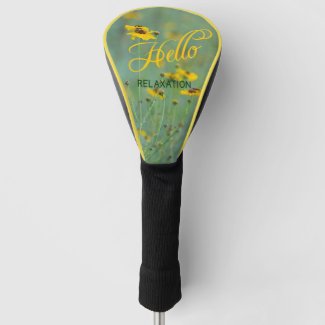 Hello Typography Yellow Wildflower Photograph