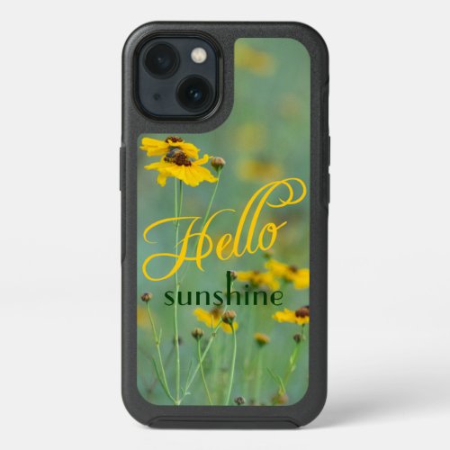 Hello Typography Yellow Wildflower Photograph iPhone 13 Case