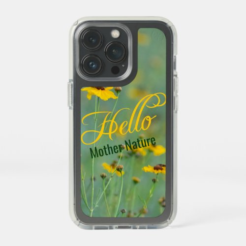 Hello Typography Yellow Wildflower Photograph Speck iPhone 13 Pro Case