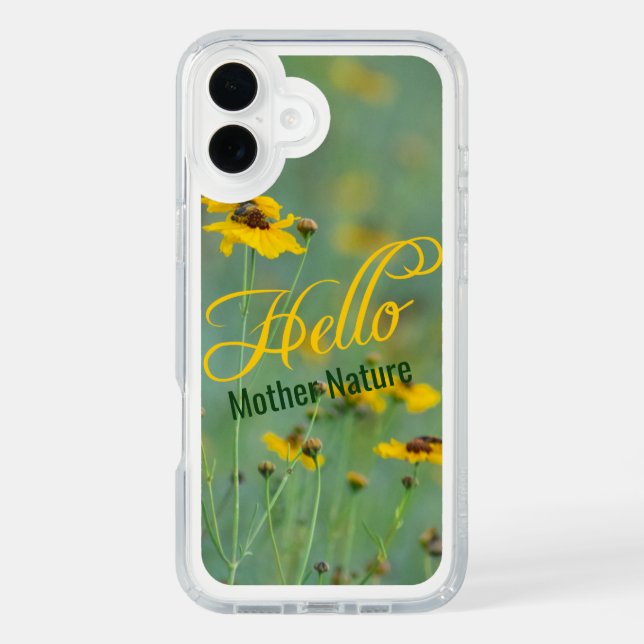Hello Typography Yellow Wildflower Photograph Speck iPhone Case (Front)