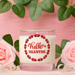 Hello Valentine 2026 Happy Valentines red heart Scented Candle