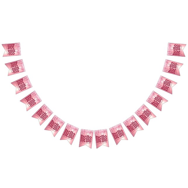 HELLO VALENTINE GLITTER DRIP CUSTOM GROOVY BUNTING FLAGS (All)