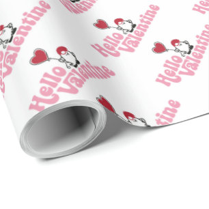 Hello Valentine Gnome with heart-shaped balloon Wrapping Paper