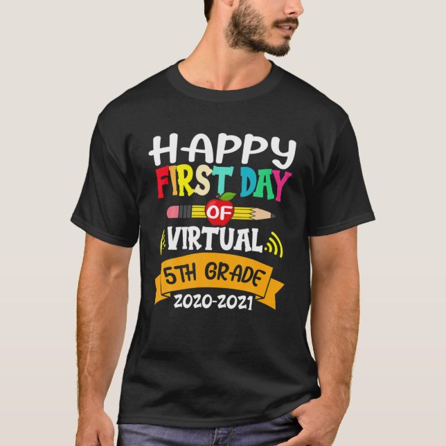 Hello Virtual 5Th Grade Squad Funny School T-Shirt (Front)