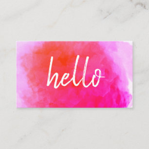 Hello Watercolor Vibrant Business Card
