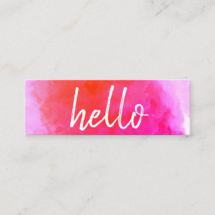 Hello Watercolor Vibrant Mini Business Card