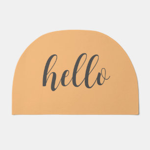 Hello Welcome Almond & Grey Color Template Entry Doormat