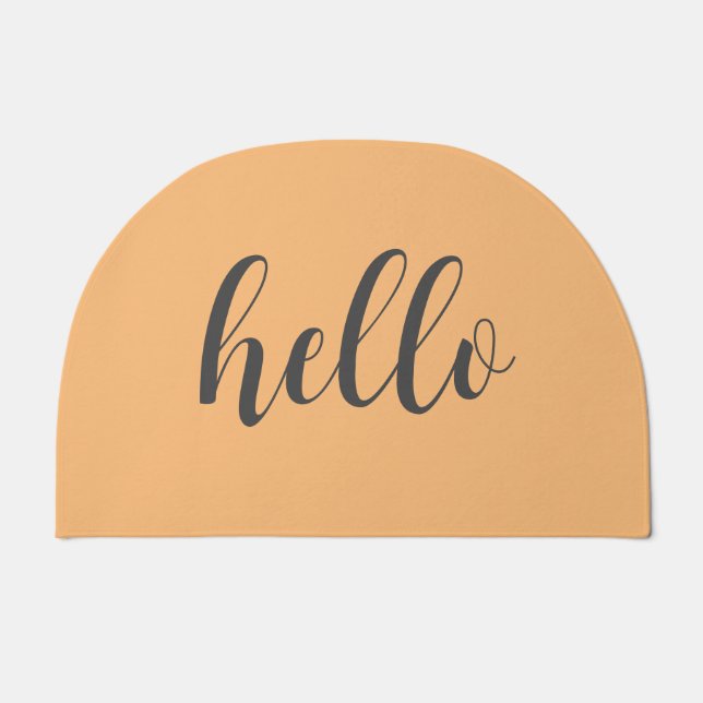 Hello Welcome Almond & Grey Color Template Entry Doormat (Front)