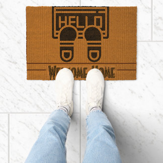 Hello Welcome Home Doormat - A Warm Welcome Fiber Doormat