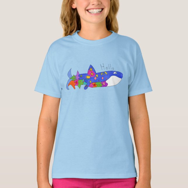 Hello Whale Kids Shirt (Front)