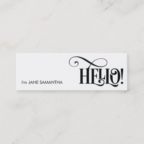 Hello! White Business Card