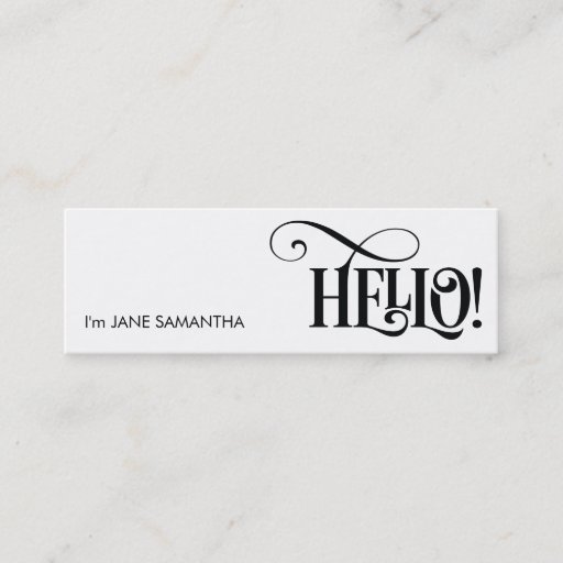 Customizable Hello! White Business Card