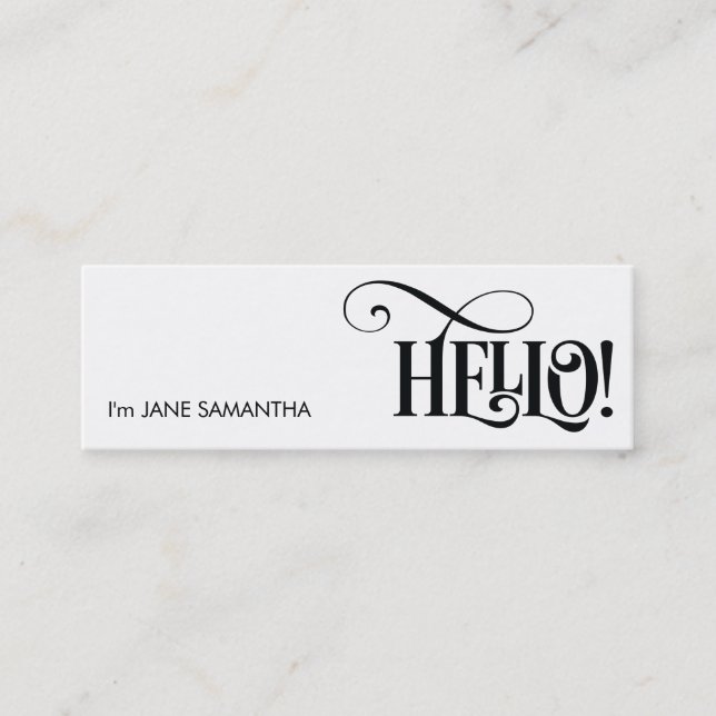 Hello! White Business Card (Front)
