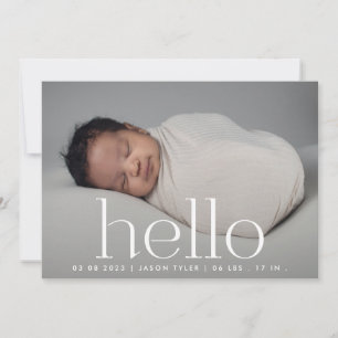 hello white dark overlay modern simple full photo announcement