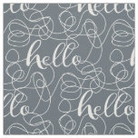 HELLO white seamless pattern with LINES Fabric