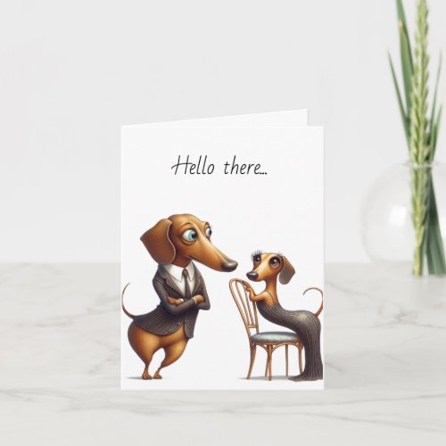 Hello Wiener Dog Greeting Card