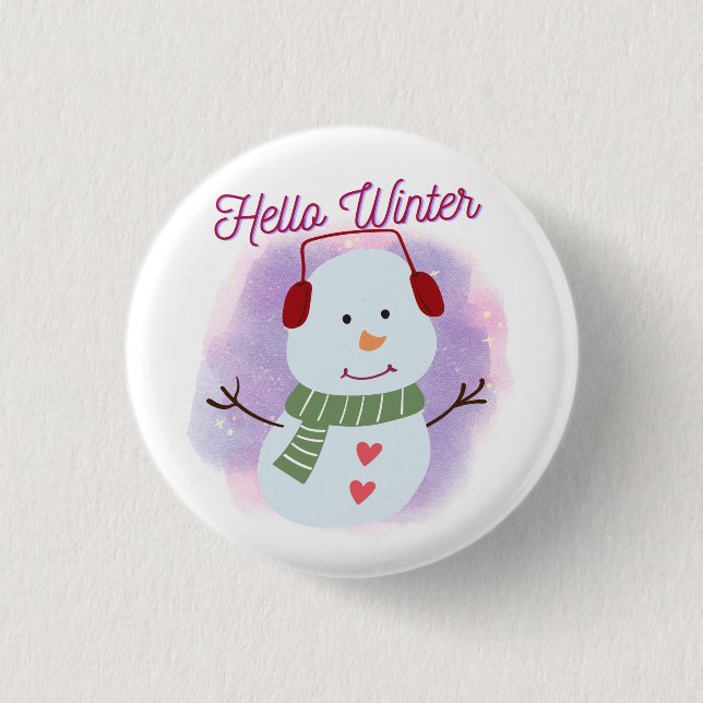 hello winter button (Front)