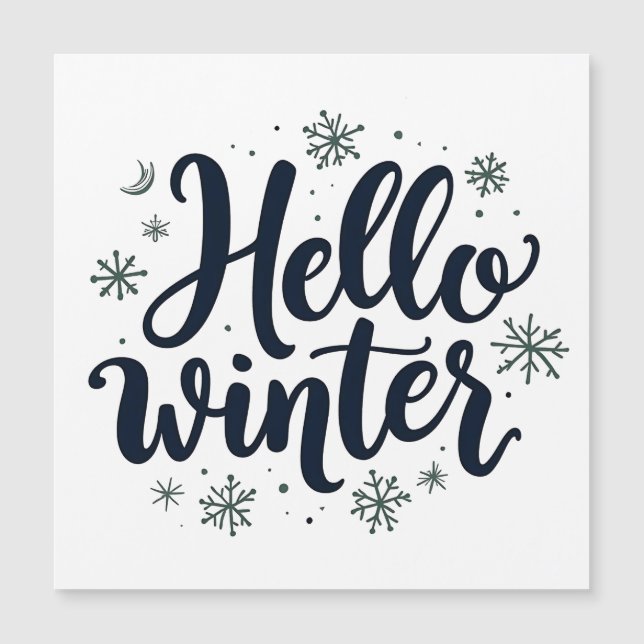 Hello Winter Christmas Snowflake Winter Season  (Front)