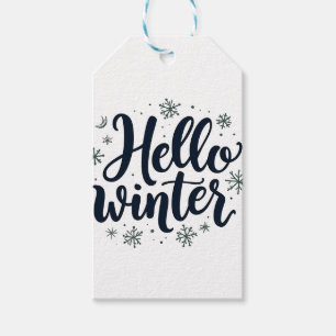 Hello Winter Christmas Snowflake Winter Season Gift Tags