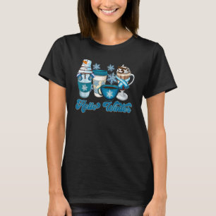 Hello Winter Coffee Cups Snowman Winter Season T-Shirt