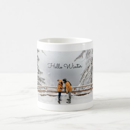 Hello Winter Couple Photo Coffee Mug