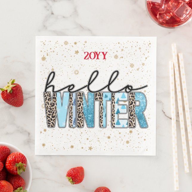 Hello Winter Customize Paper Dinner Napkins (Insitu)