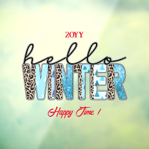 Hello Winter Customize Window Cling