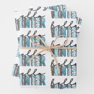 Hello Winter Customize Wrapping Paper Sheets