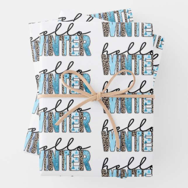 Hello Winter Customize Wrapping Paper Sheets (In situ)